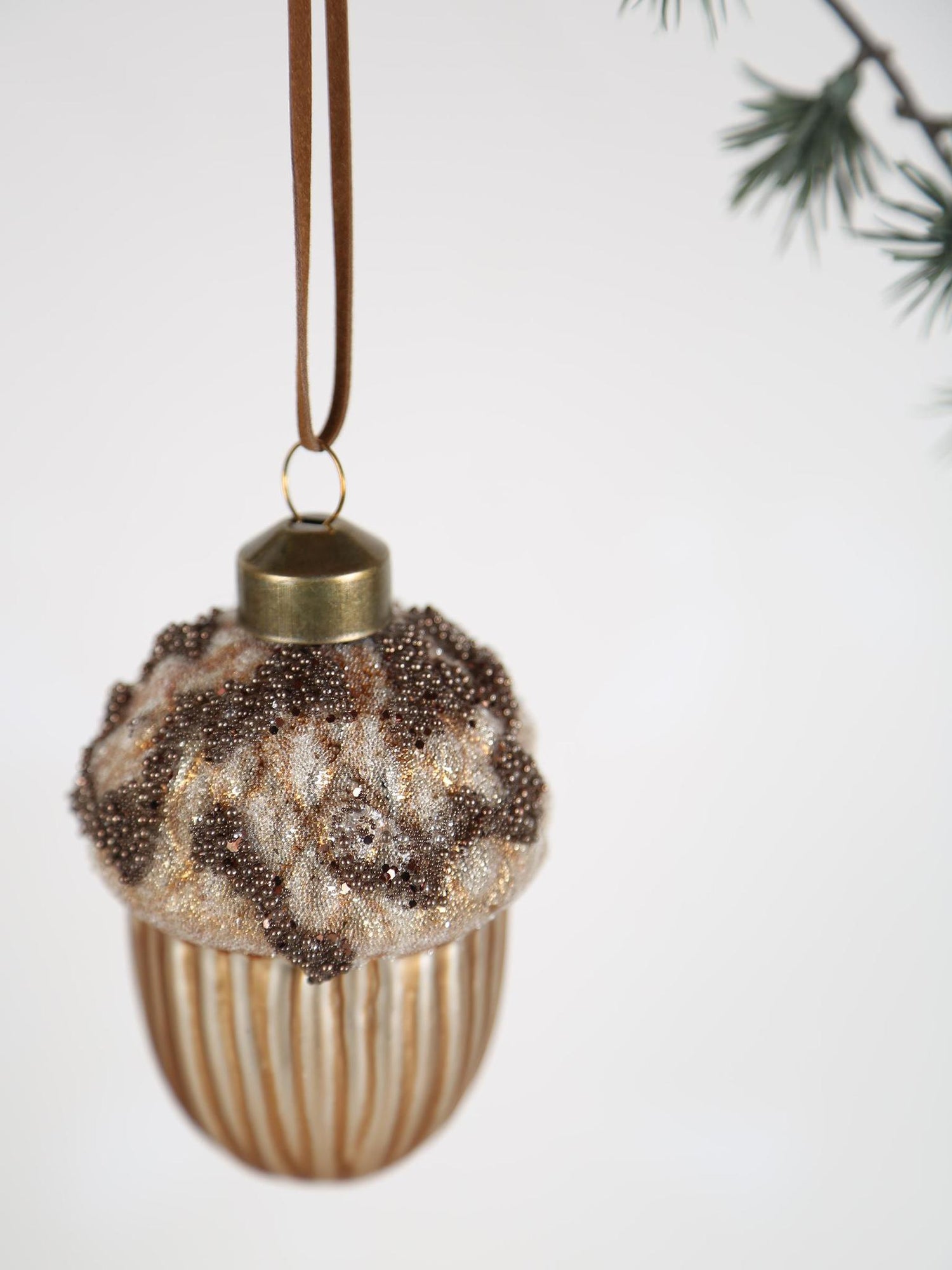 Autumns Gold glass acorn Ornament