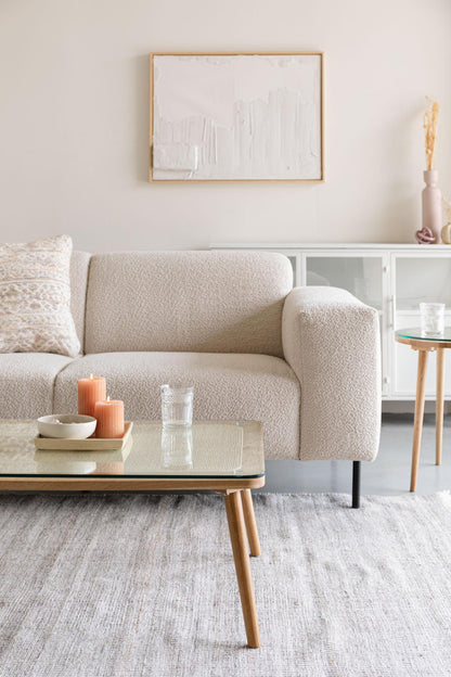 Haru Cane, Oak Wood &amp; Glass Coffee Table - 2 Sizes Available