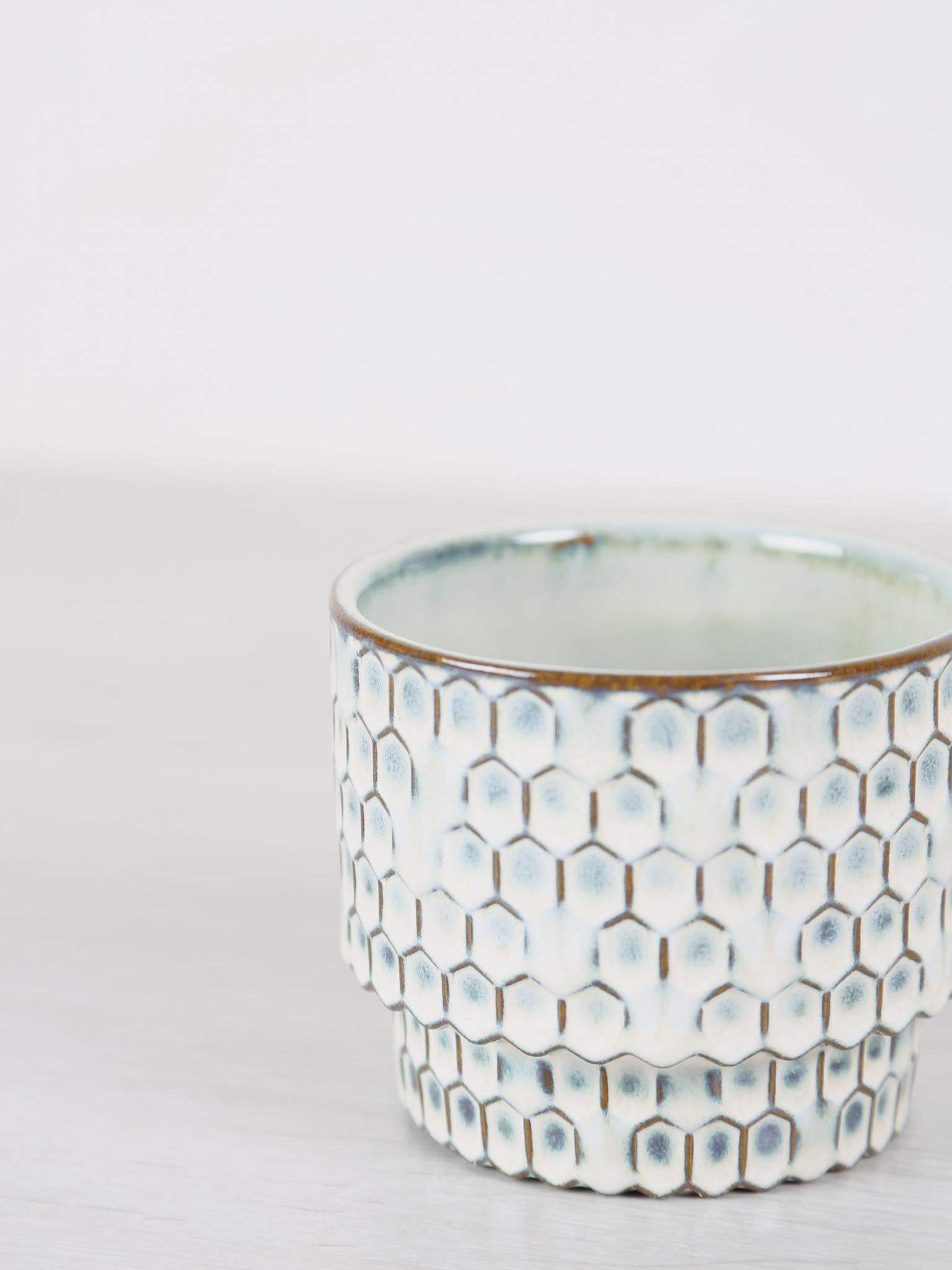 Emmily White Glazed Ceramic Pot