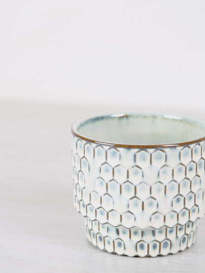 Emmily White Glazed Ceramic Pot