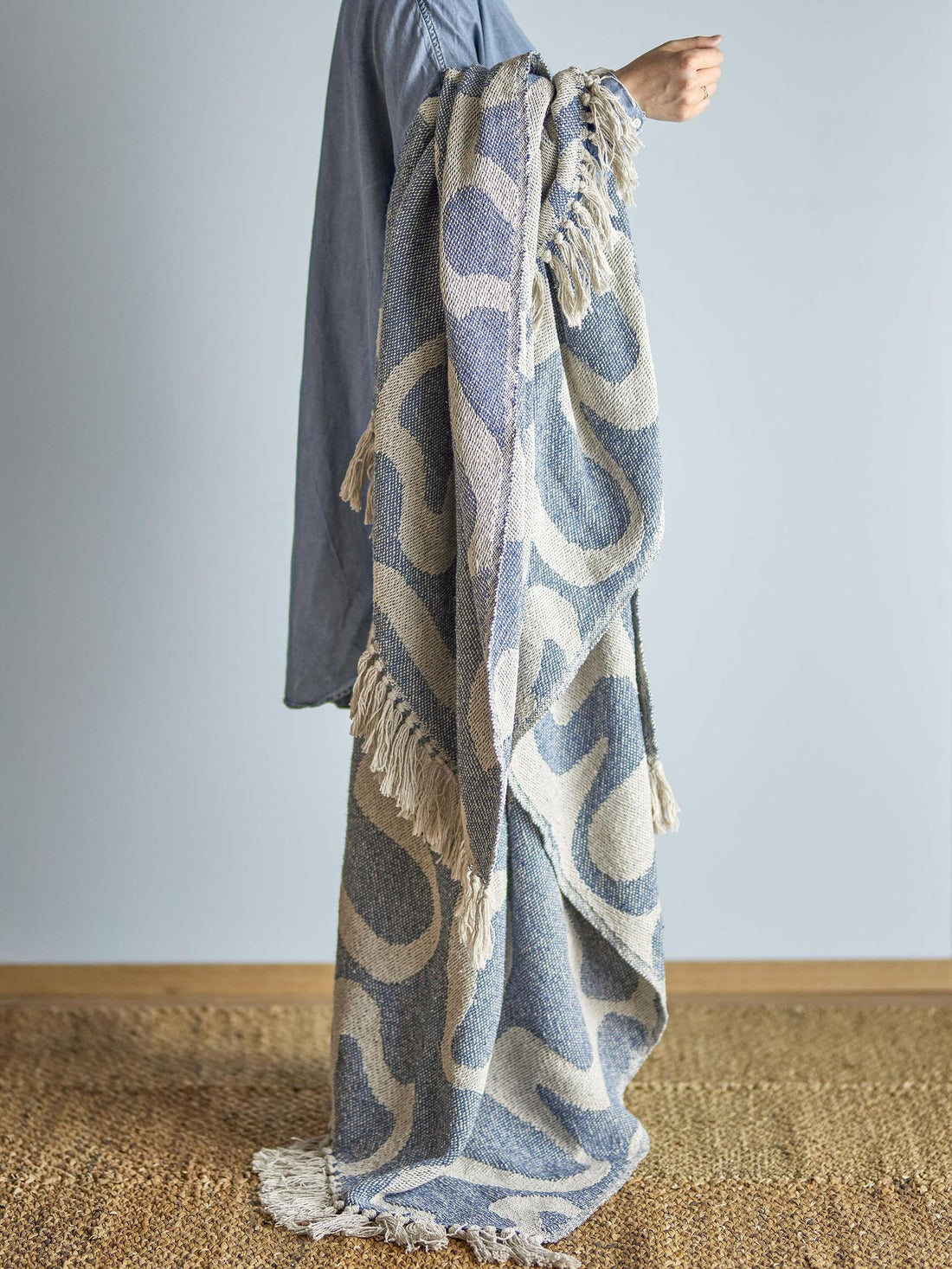 Salobre Recycled Cotton Throw - Blue