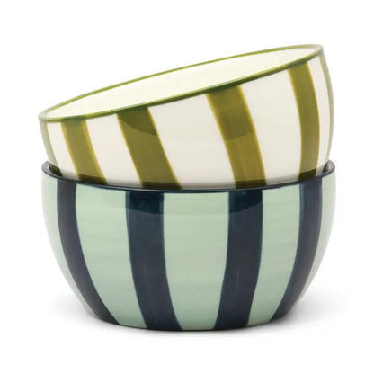 The Bella Dipping Bowls - Set of 2 - Olive &amp; Blue
