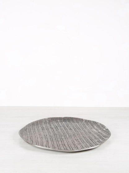 Grail Silver Striped Round Plate - 2 Sizes Available