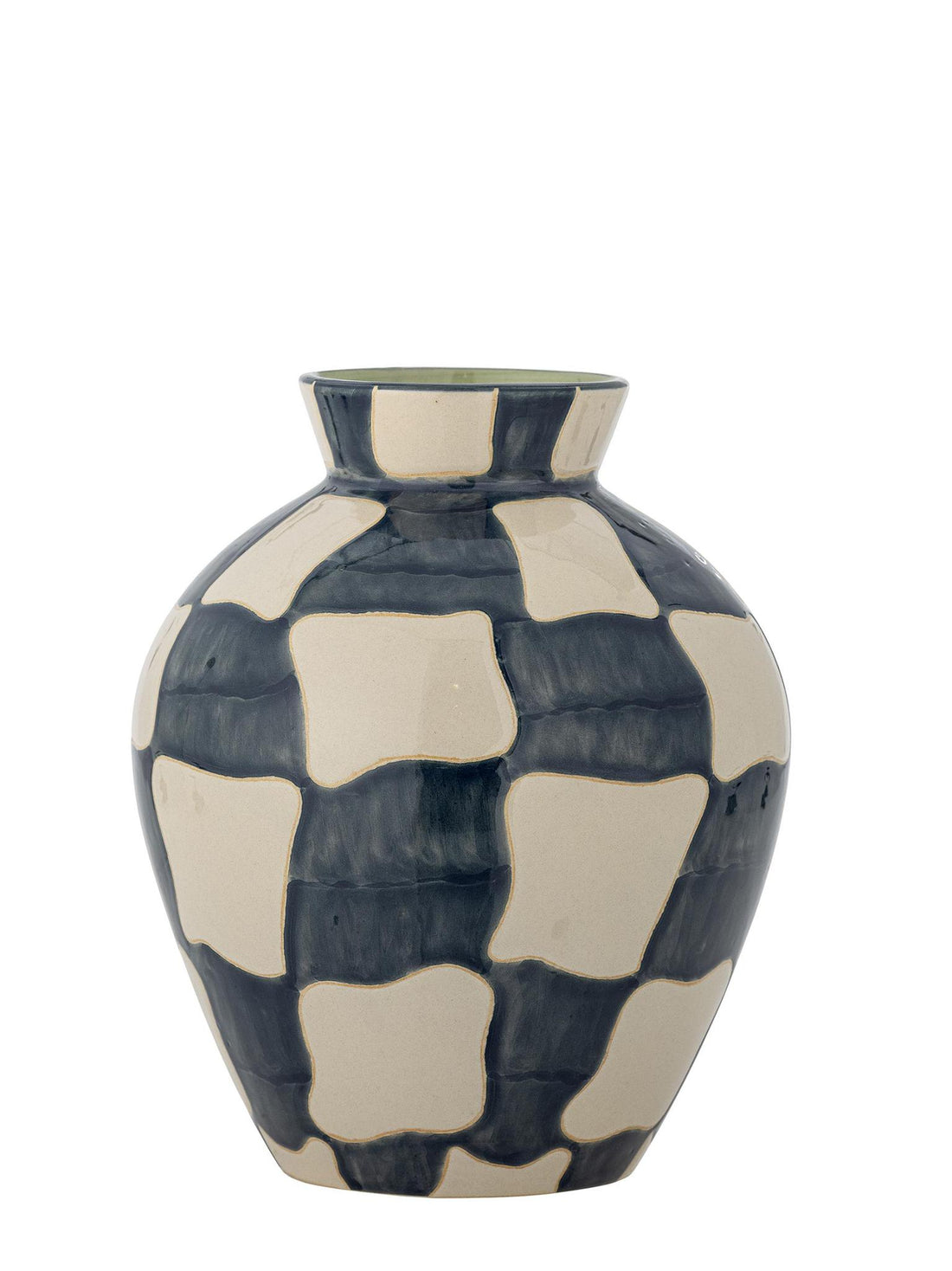 Check Vase - indigo Blue