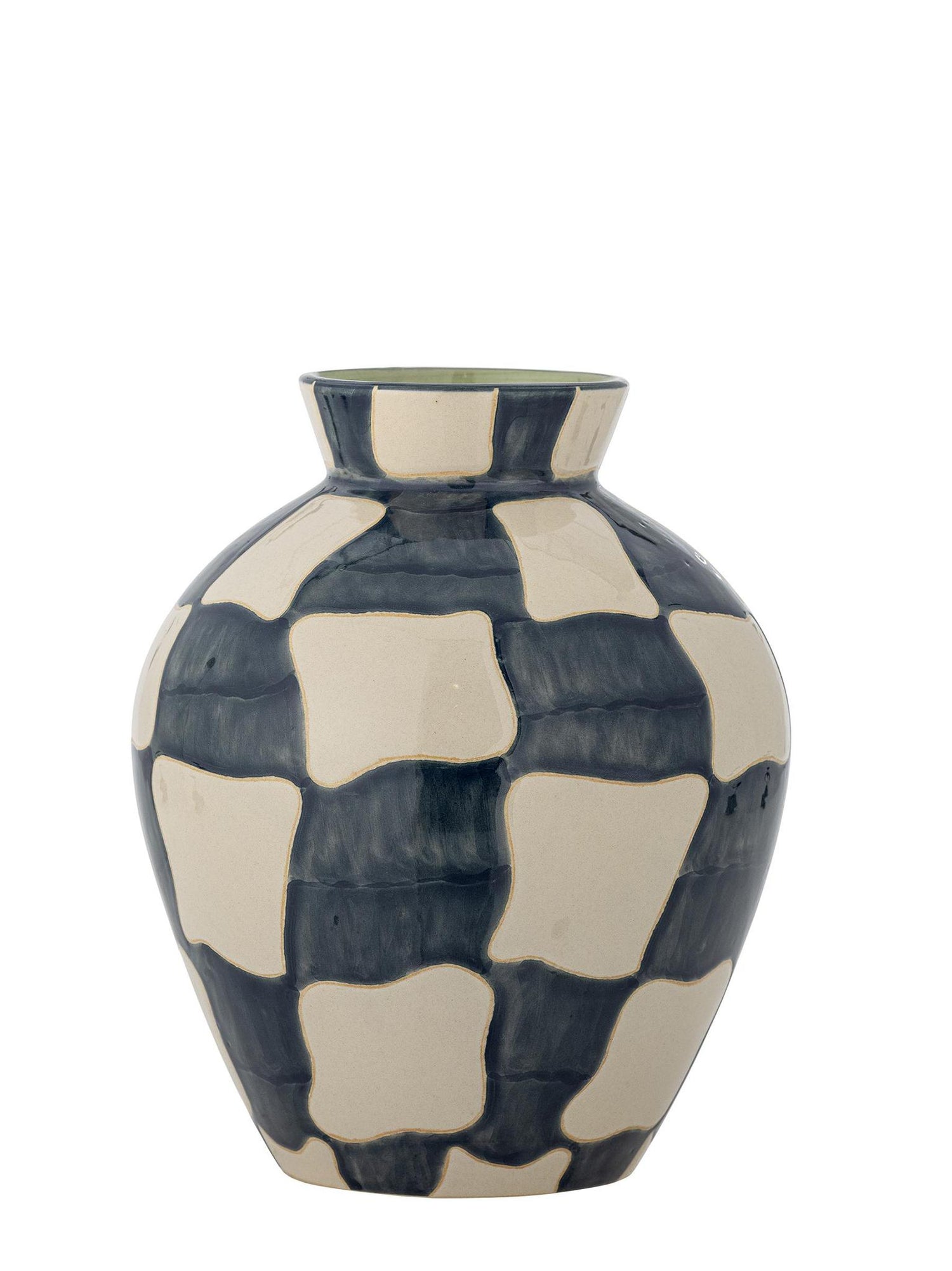 Check Vase - indigo Blue