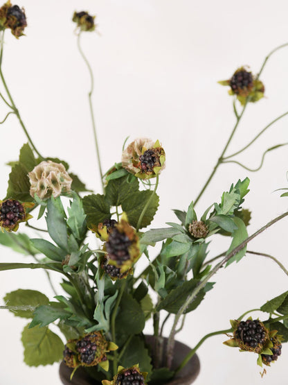 Faux Stellata Bud Spray with Leaves