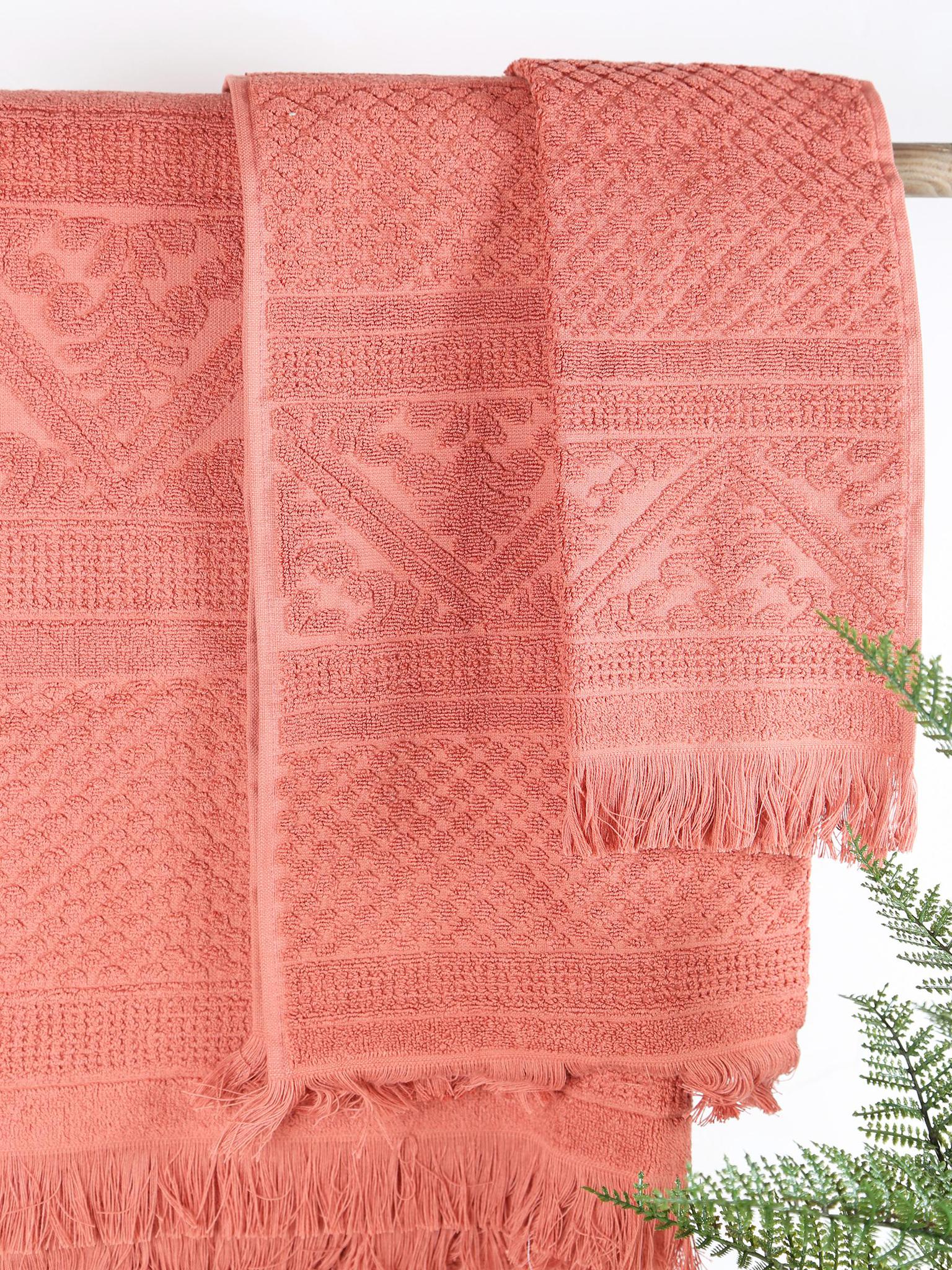 Embossed Jacquard Towel in Sienne - 4 Sizes Available