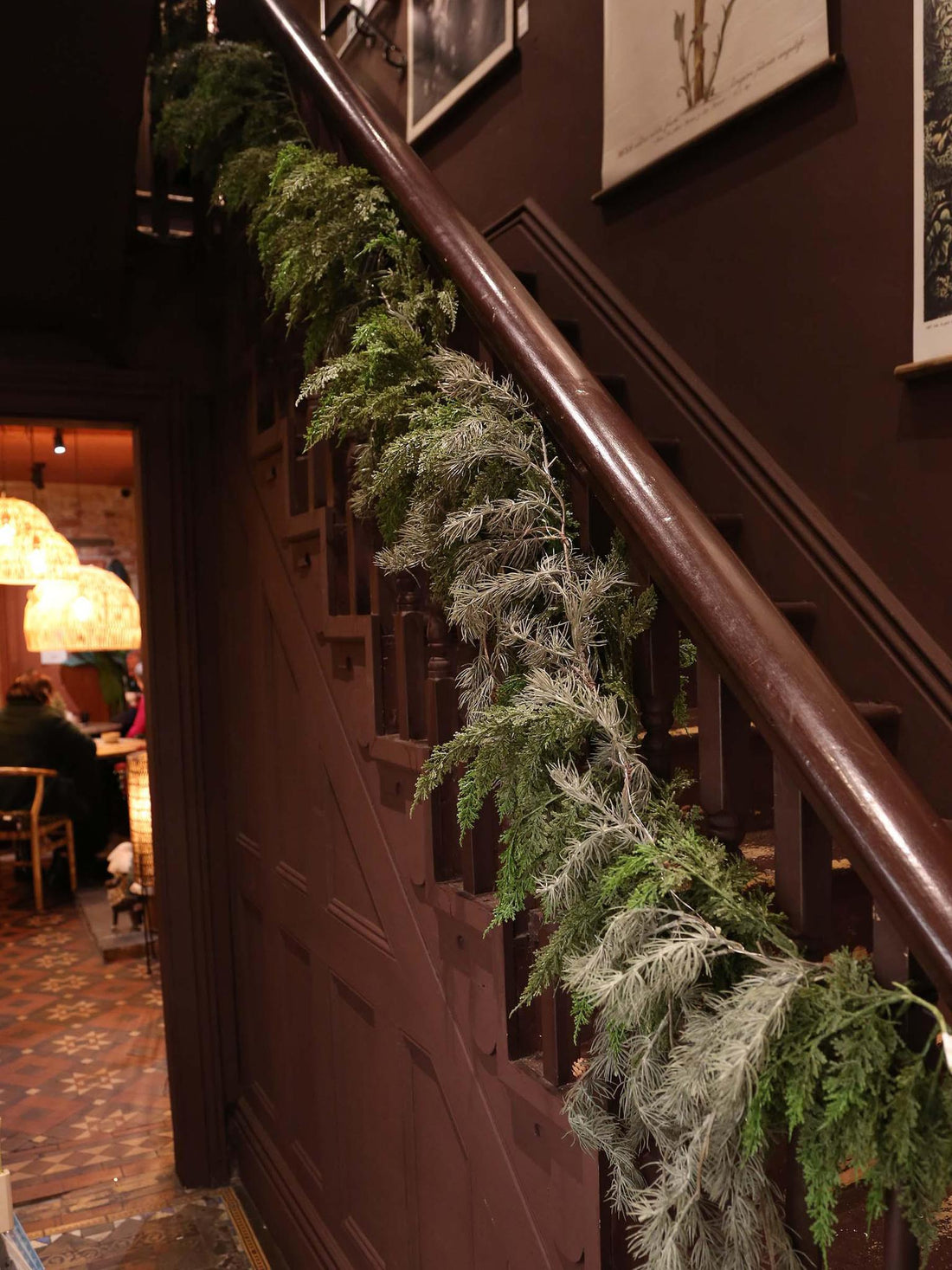 Faux Evergreen Fireplace Swag