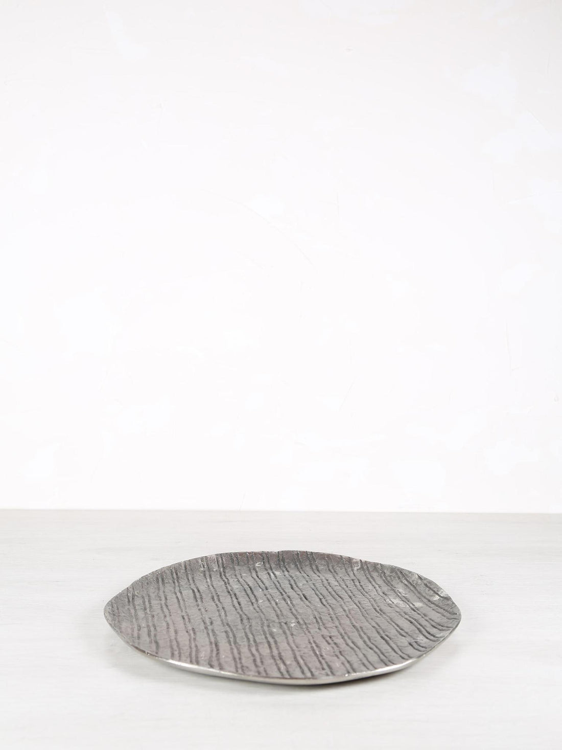 Grail Silver Striped Round Plate - 2 Sizes Available