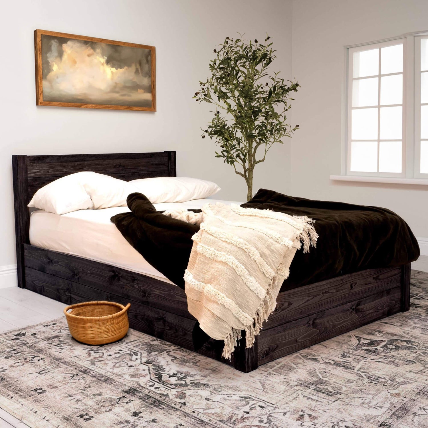 Model 05 - Handmade Wooden Ottoman Bed - Colour And Size Options available