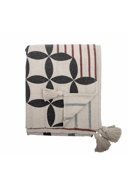 Forma Throw - Block Printed - Recycled Cotton - Neutral Tones