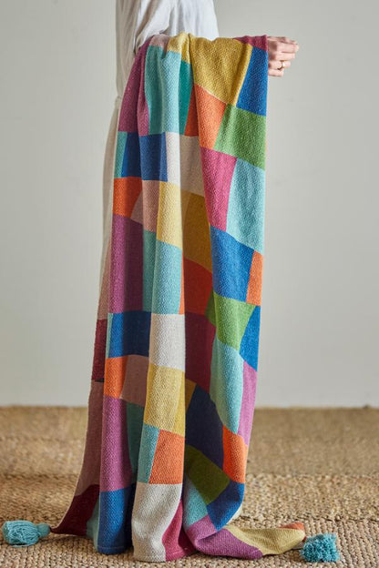 Corine Throw - Geometric Printed - Recycled Cotton - Bold Tones