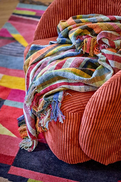 Elmy Throw - Striped - Recycled Cotton - Bold Tones