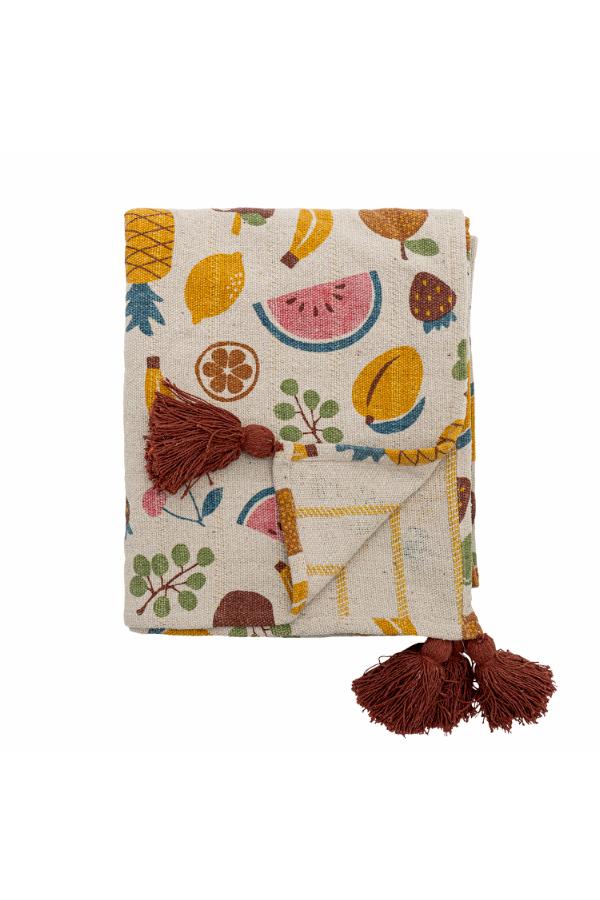 Fruttia Throw - Patterned - Recycled Cotton - Terracotta Tones