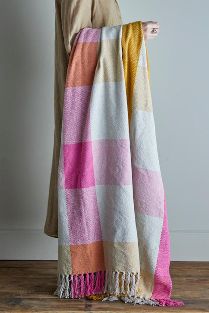 Hadley Throw  - Recycled Cotton - Bright Gingham