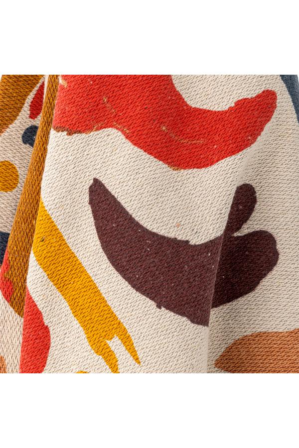 Horus Throw  - Recycled Cotton - Face Motif, Warm Tones