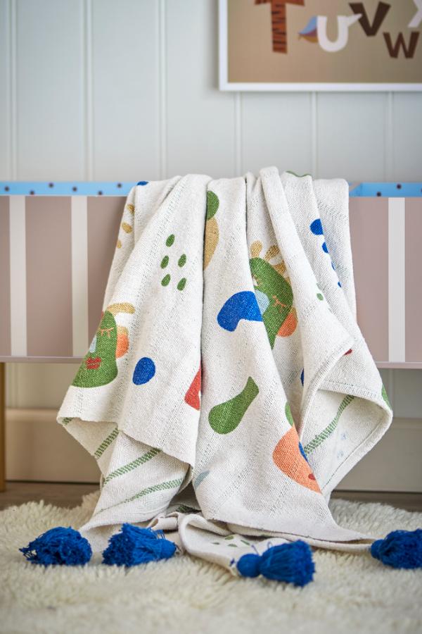 Sylvie Throw  - Recycled Cotton - Soft Motifs