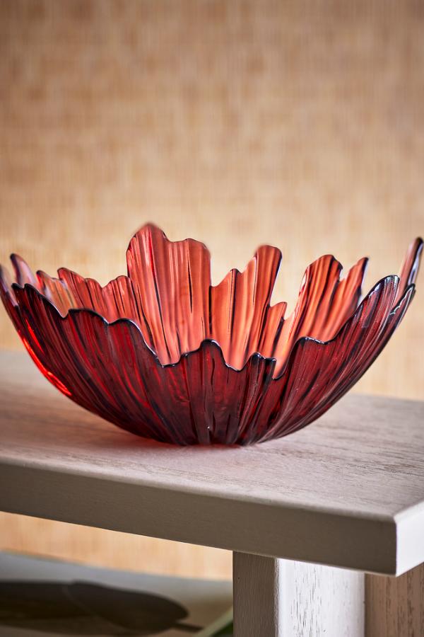 Aila Decorative Bowl - Red Glass