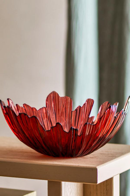 Aila Decorative Bowl - Red Glass