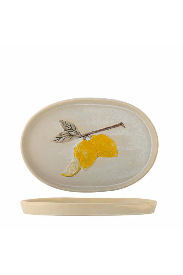 Hadden Serving Plate - Lemon - Stoneware