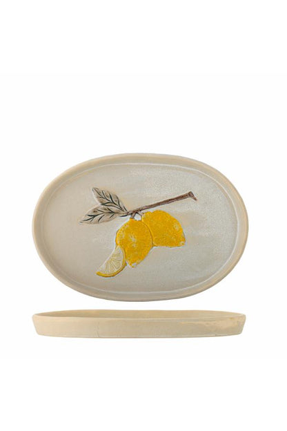 Hadden Serving Plate - Lemon - Stoneware