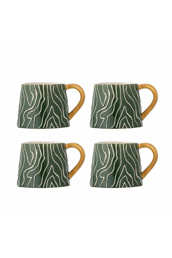 Woodsby Mug - Green Swirled - Stoneware - D9,5xH8 cm