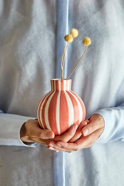 Fian Round Vase -  Orange Stripe