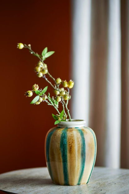 Rahima Round Vase -  Green Stripe