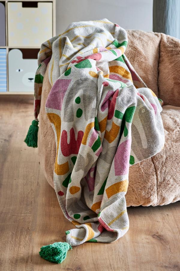 Filur Throw - Recycled Cotton - Organic Pink Tones