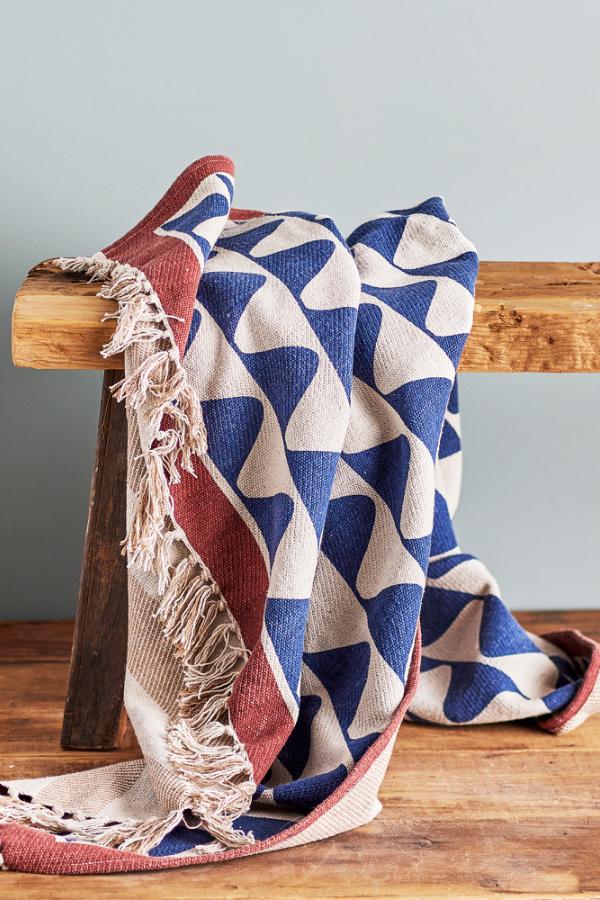 Rimme Throw - Patterned - Recycled Cotton - Terracotta Tones