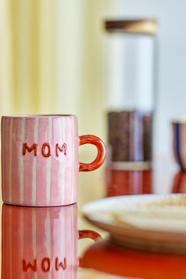 Ceramic Striped Mug - For Mom