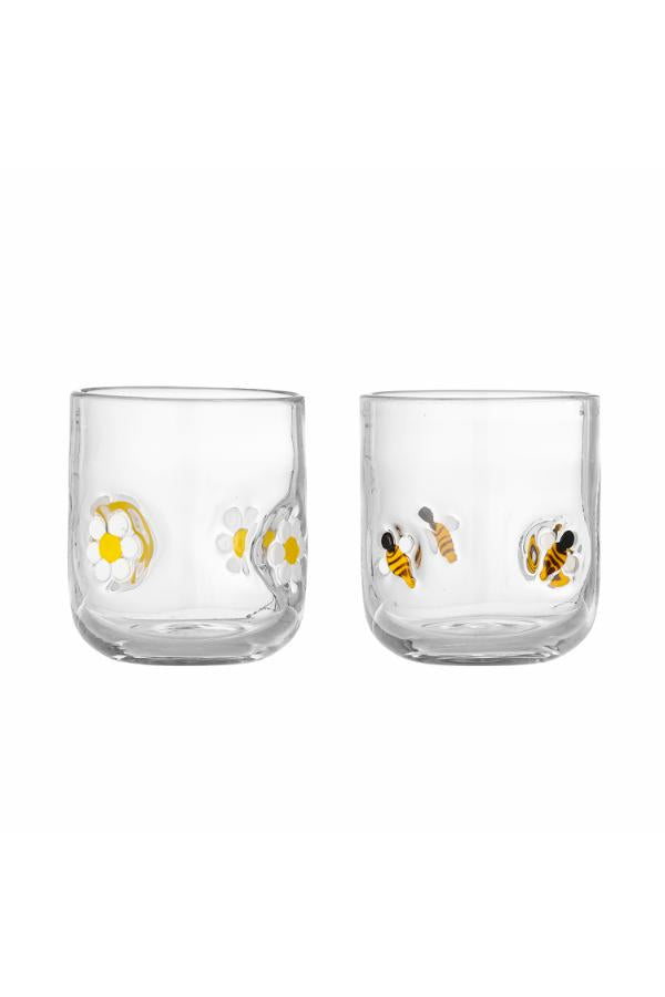 Buzz Daisy Patterned Drinking Glass - 2 Designs Available
