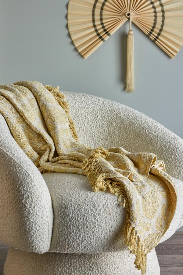 Pratello Recycled Cotton Throw - Yellow