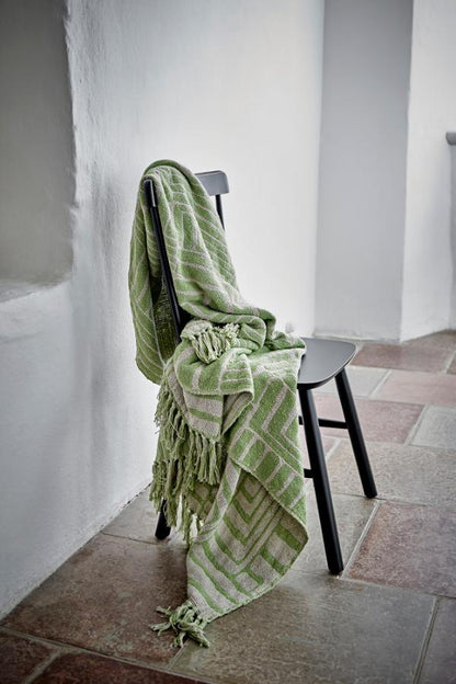Velva Throw - Tiled Print - Recycled Cotton - Pistachio Green