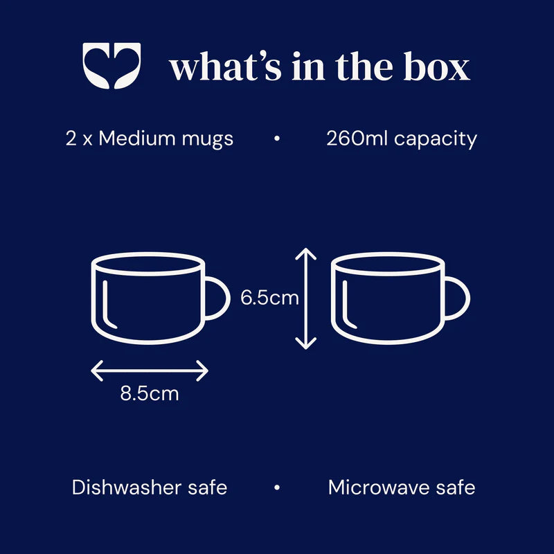 Cornflower Mug  - Medium - Set of 2 - Colour Options Available