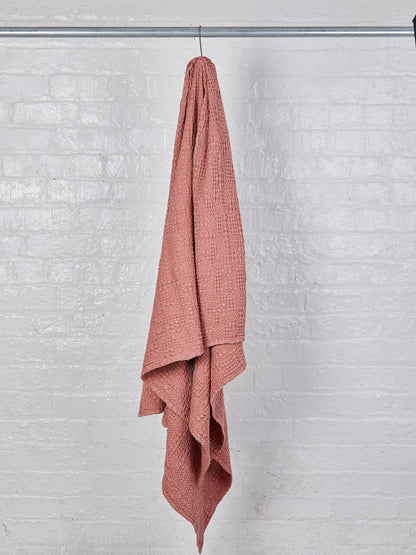 Stonewashed Cotton Tana Bedspread Throw - Blush Pink - 3 Sizes Available