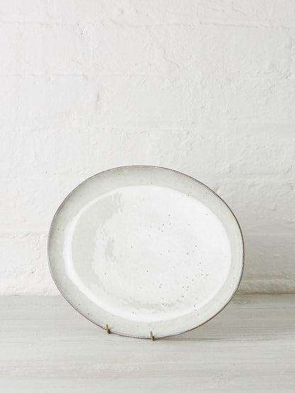 Nordic Sand Large Stoneware Oval Plate