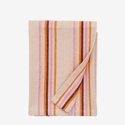 Striped Kitchen Tea Towel - Pink, Orange