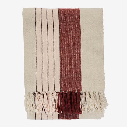 Lightweight Recycled Cotton Throw - Light Pink, Almond