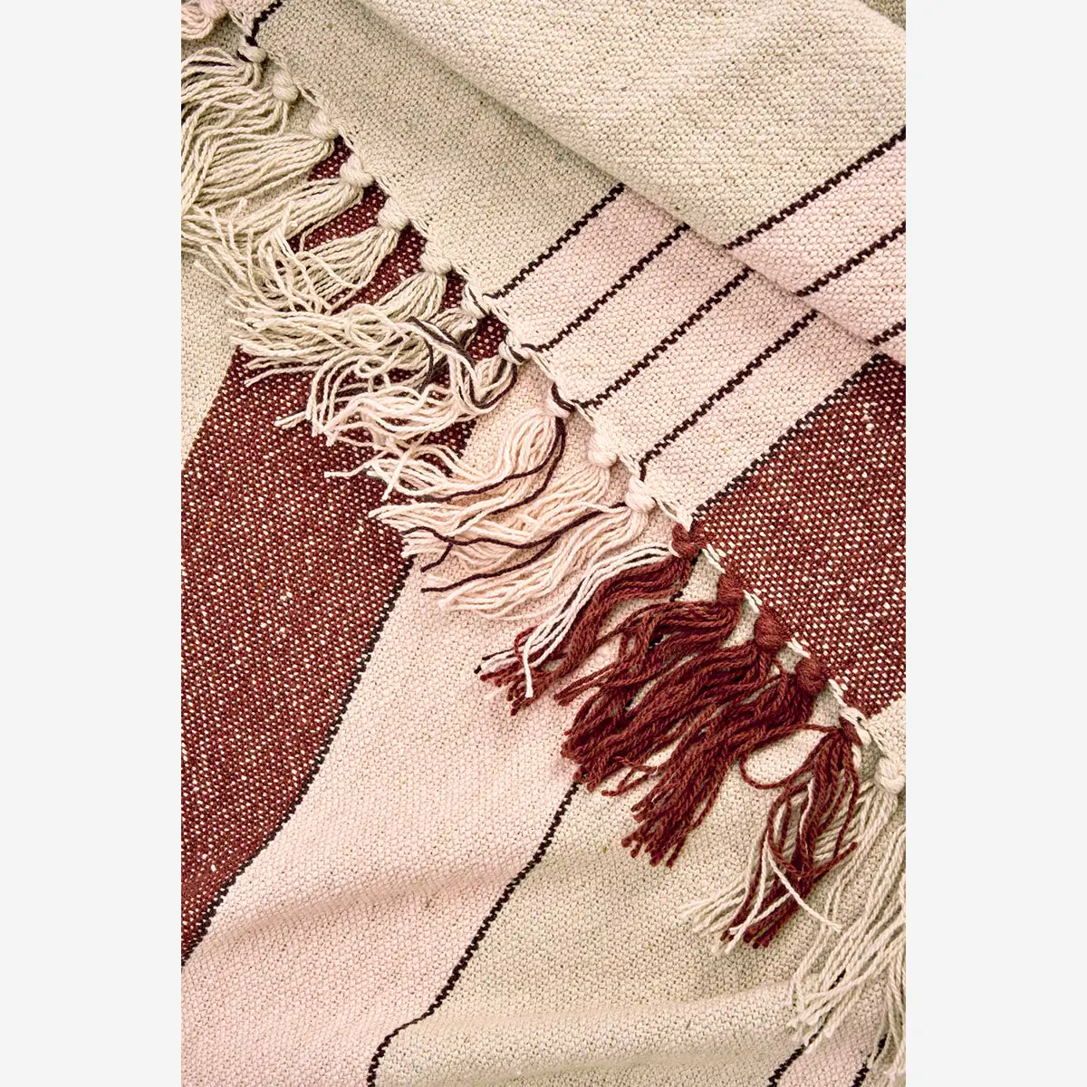 Lightweight Recycled Cotton Throw - Light Pink, Almond