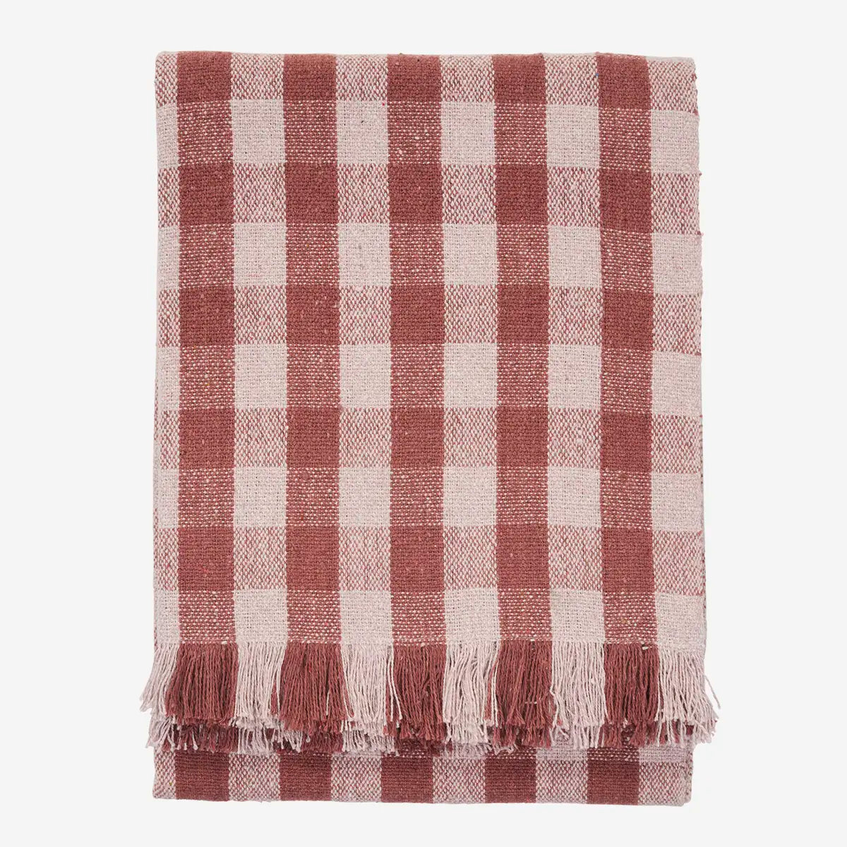 Lightweight Recycled Cotton Throw - Old Rose