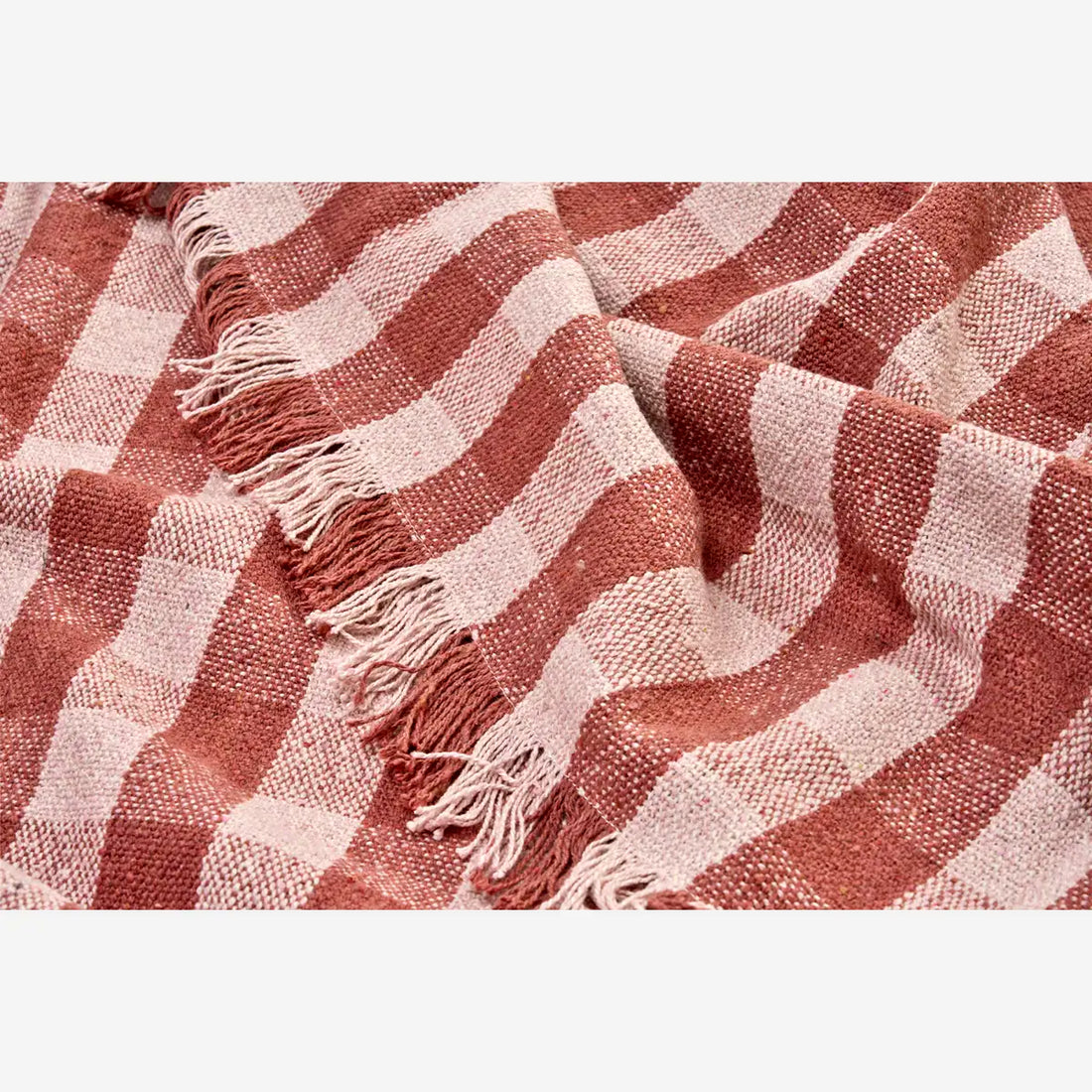 Lightweight Recycled Cotton Throw - Old Rose