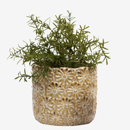 Stoneware Floral Flower Pot - 2 Size Options Available