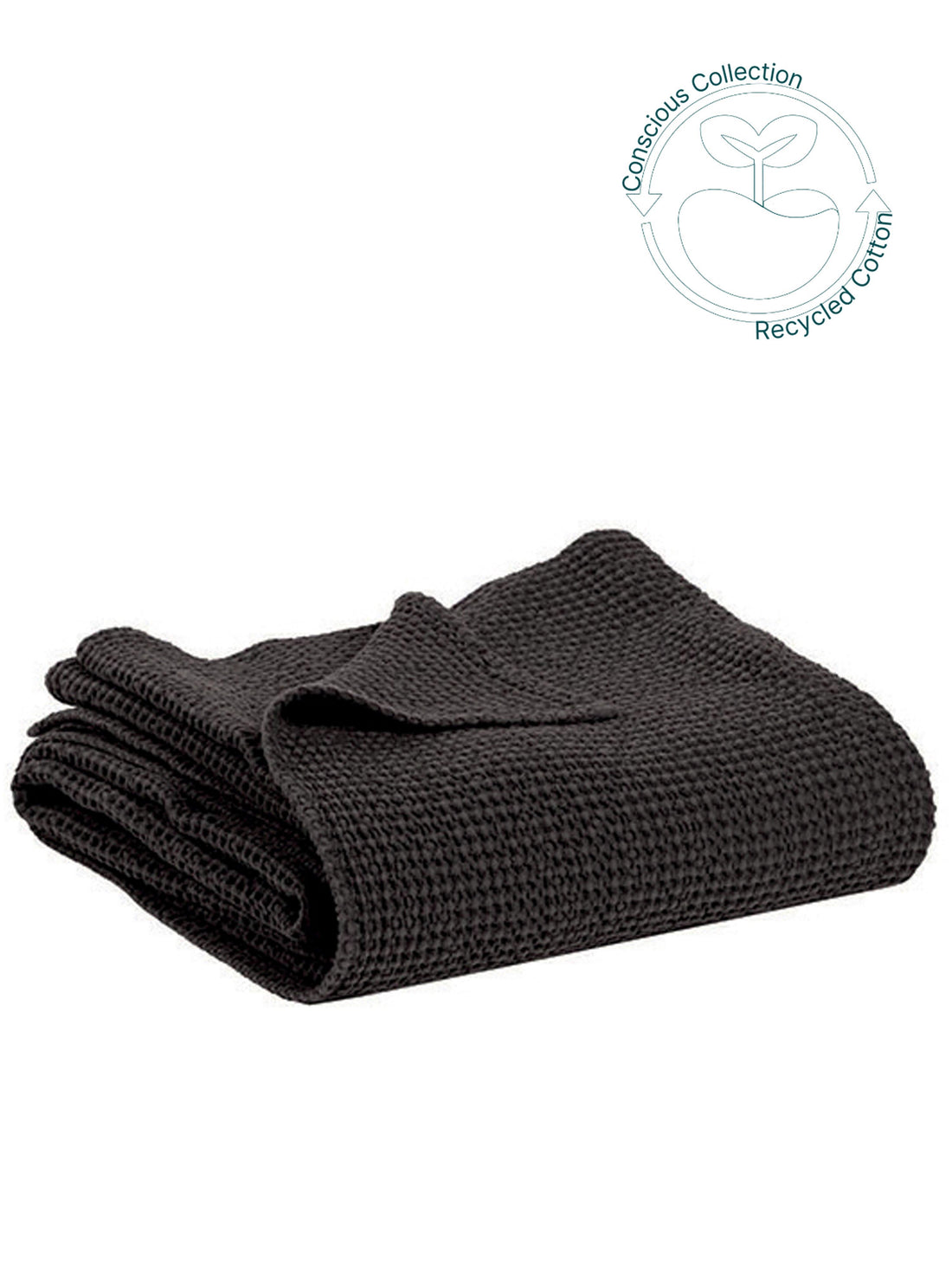 Large Maia Recycled Honeycomb Throw - Carbone