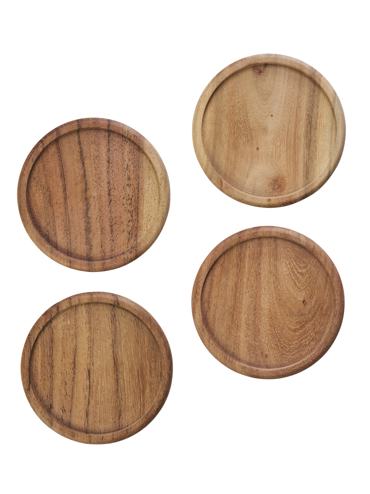 Natural Wooden Coasters - Set Of 4