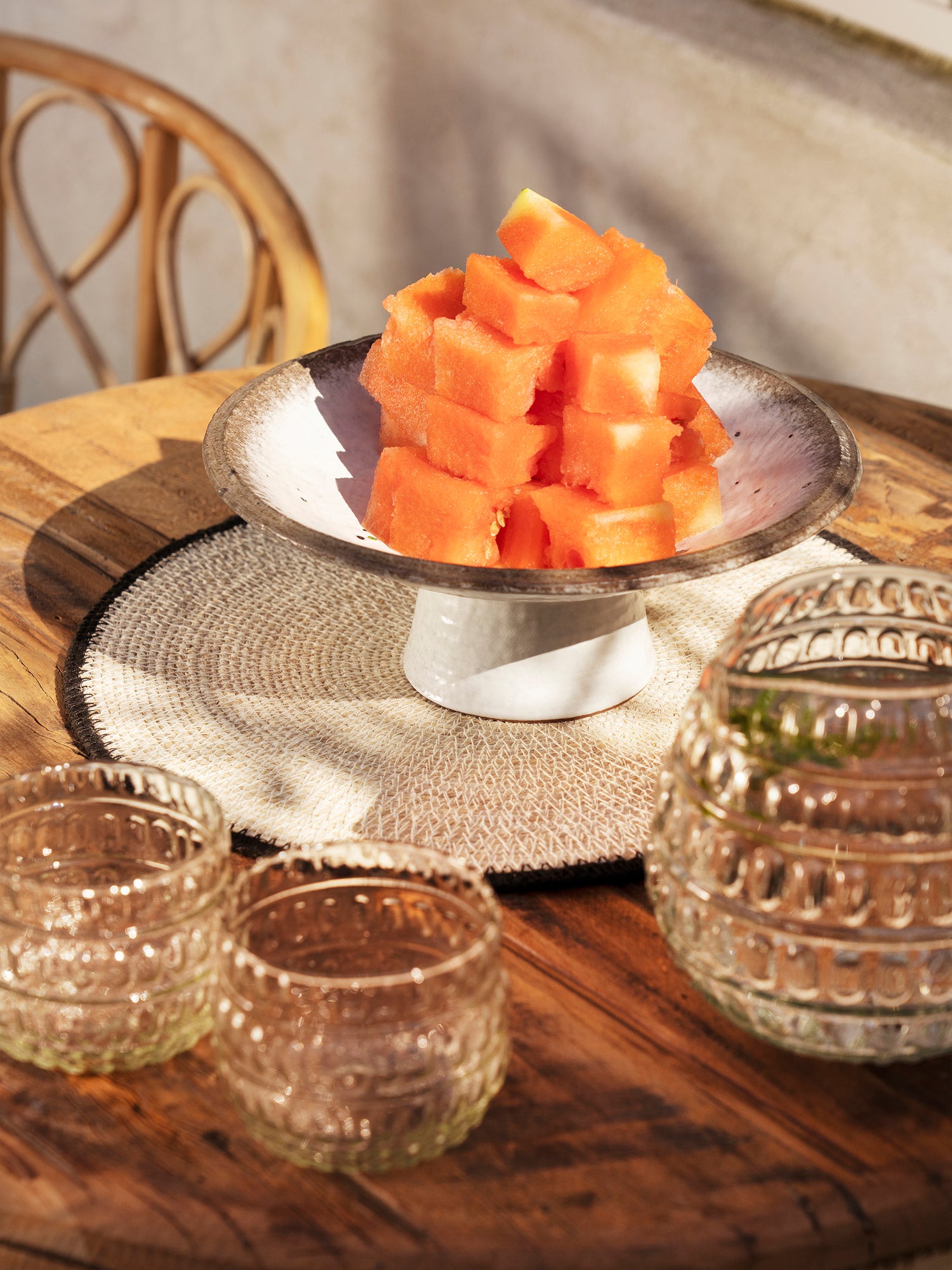 Glass Serving Jug- Dotted Texture