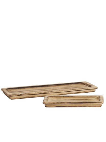 Natural Wooden Trays - Set Of 2