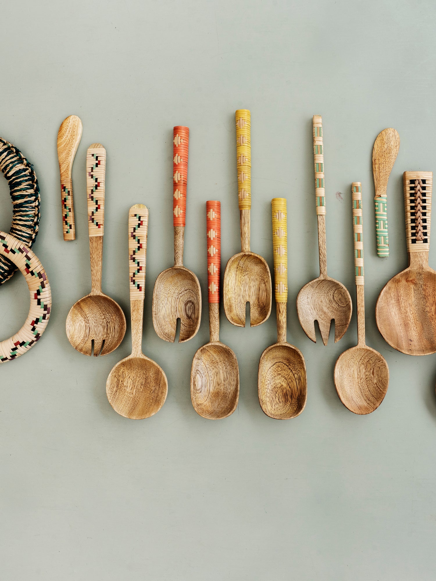 Wooden Salad Serving set - Artisan Bamboo Accents