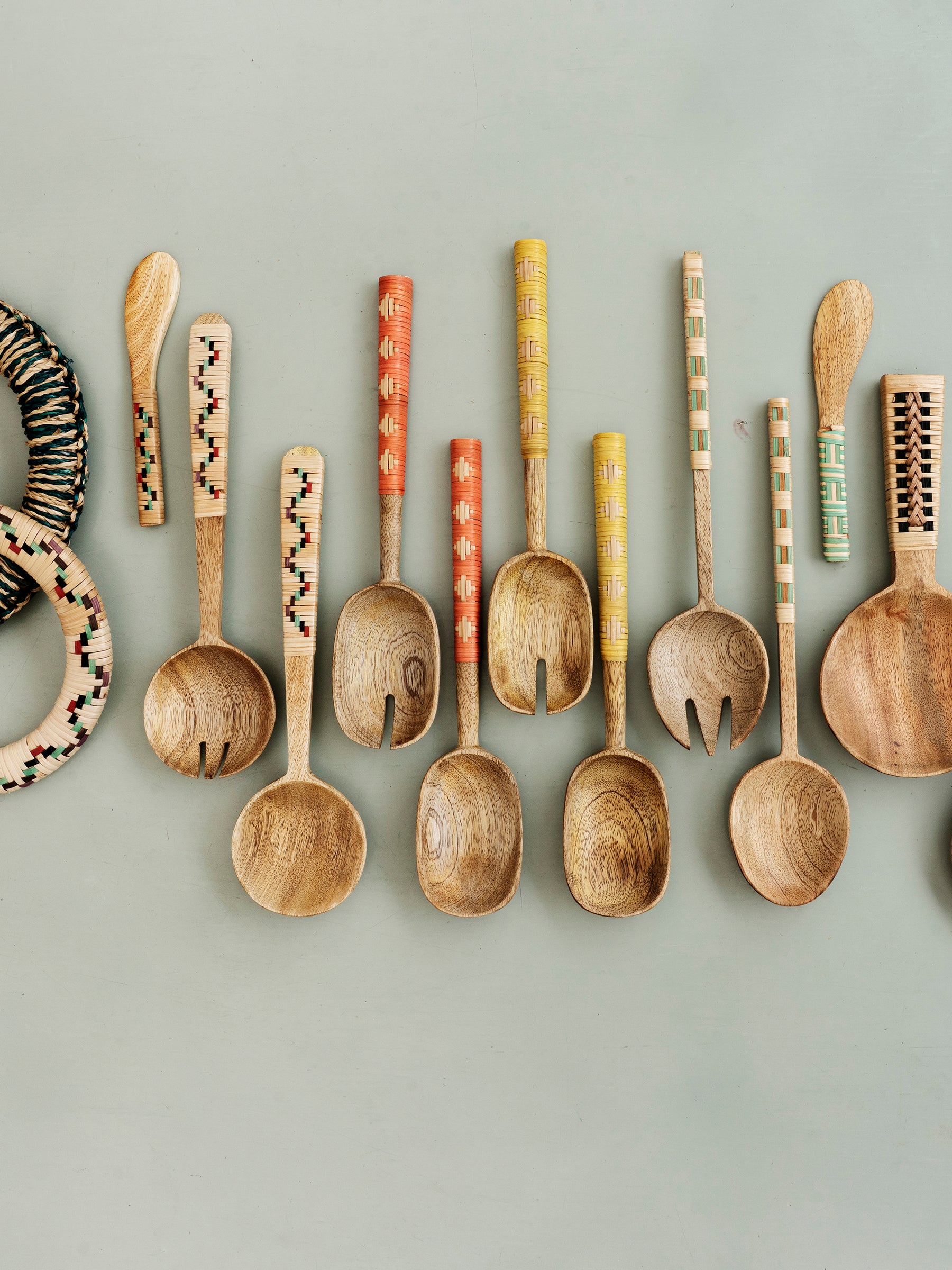 Wooden Salad Serving set - Artisan Bamboo Accents