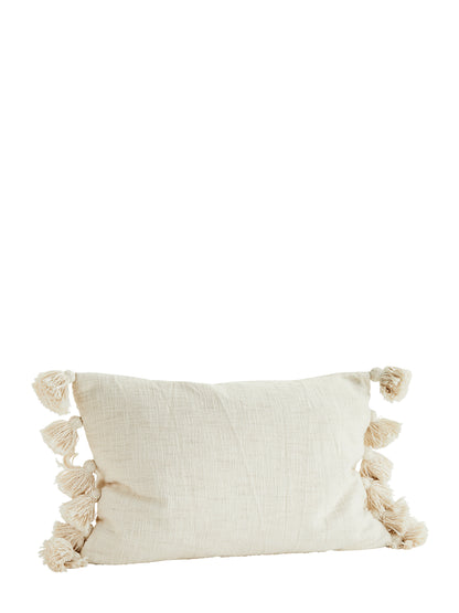 Woven Cushion With Tassels - Ecru White - 2 Sizes Available